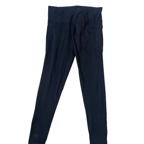 Z by Zobha black full length leggings with hip phone pockets SZ 4/6 ankle zip - Picture 1 of 10